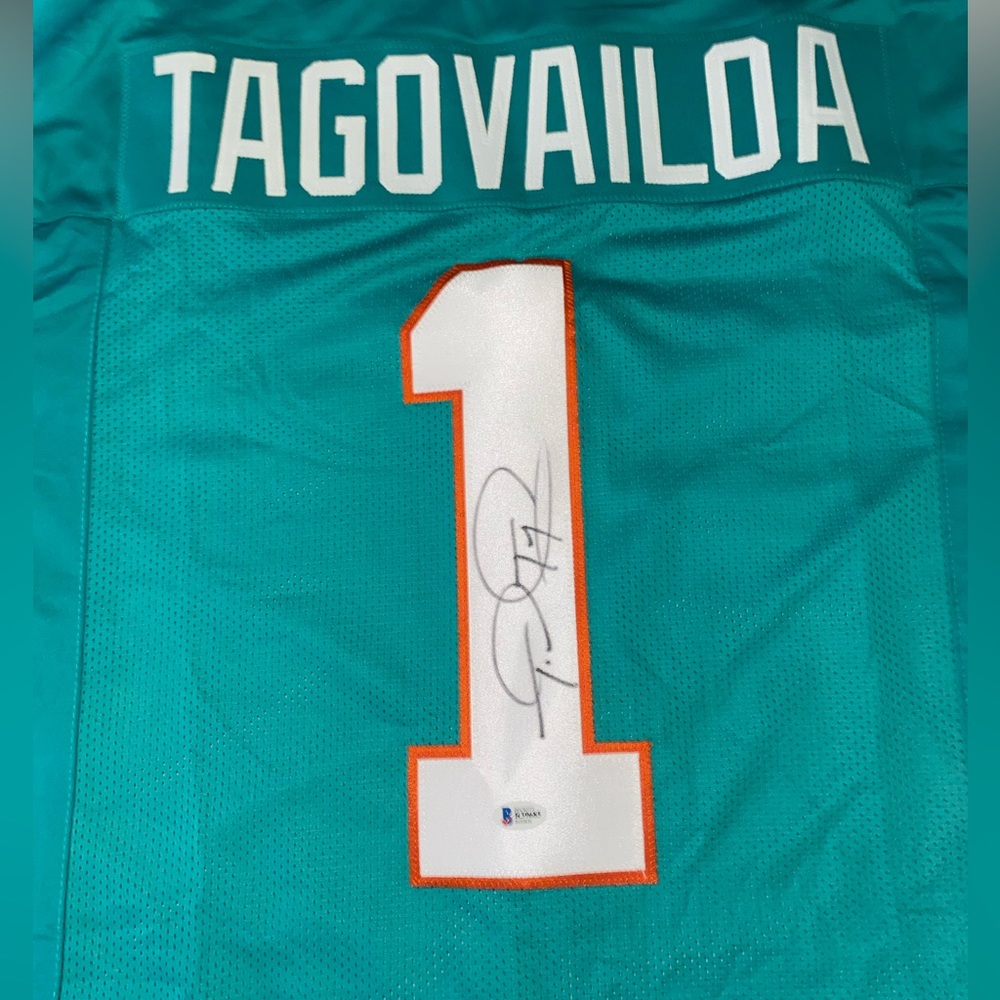 Miami Dolphins Tua Tagovailoa Signed Custom Jersey